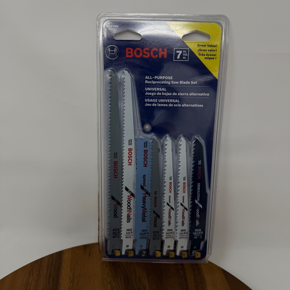Bosch RAP7PK 7 Piece All Purpose Reciprocating Saw Blade Set Wood Metal BIM HCS